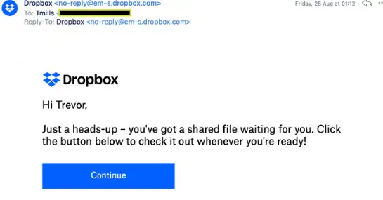 DropBox Scam Email