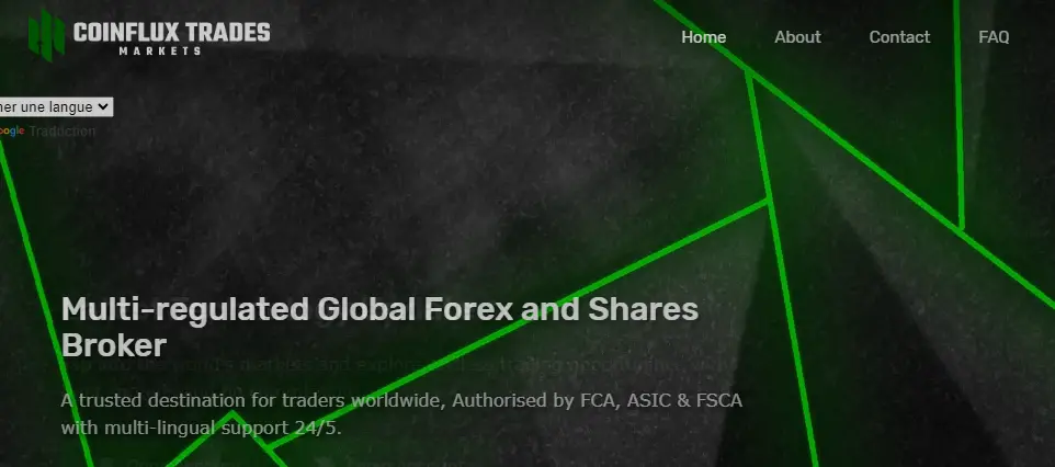 CoinFlux Trades Markets Homepage