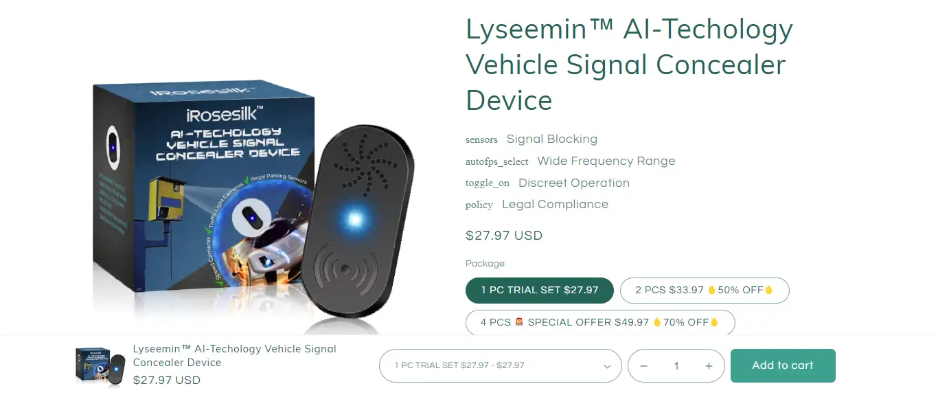 Lyseemin AI-Technology Vehicle Signal Concealer Device
