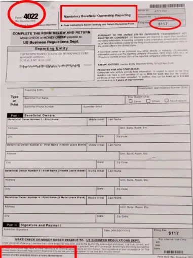 Form 4022 Scam