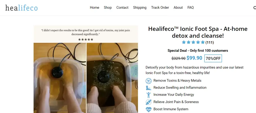 Healifeco 2.0 Ionic Foot Spa